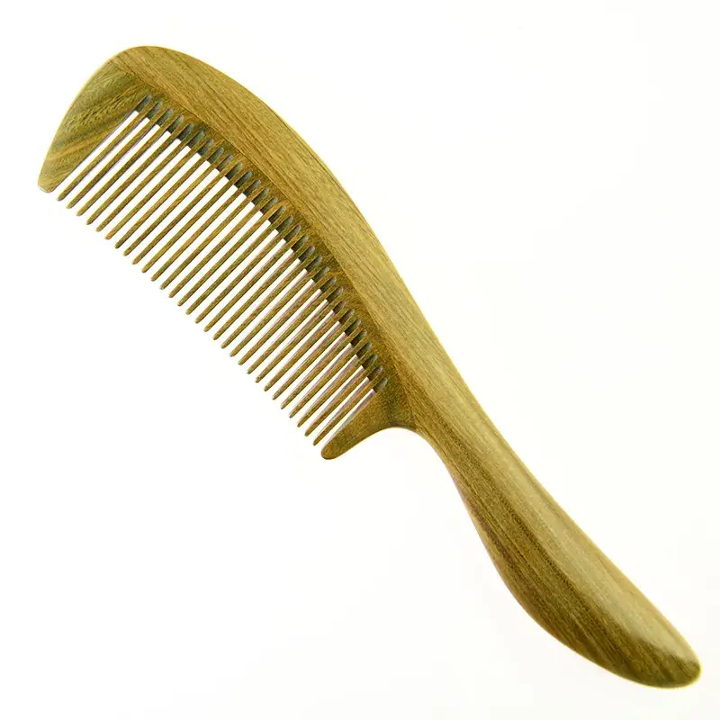 New Green Sandalwood Thick Handle Scalp Comb - Image 3