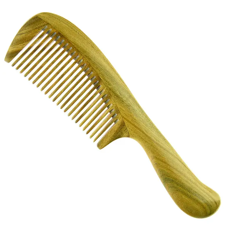 New Green Sandalwood Thick Handle Scalp Comb - Image 4