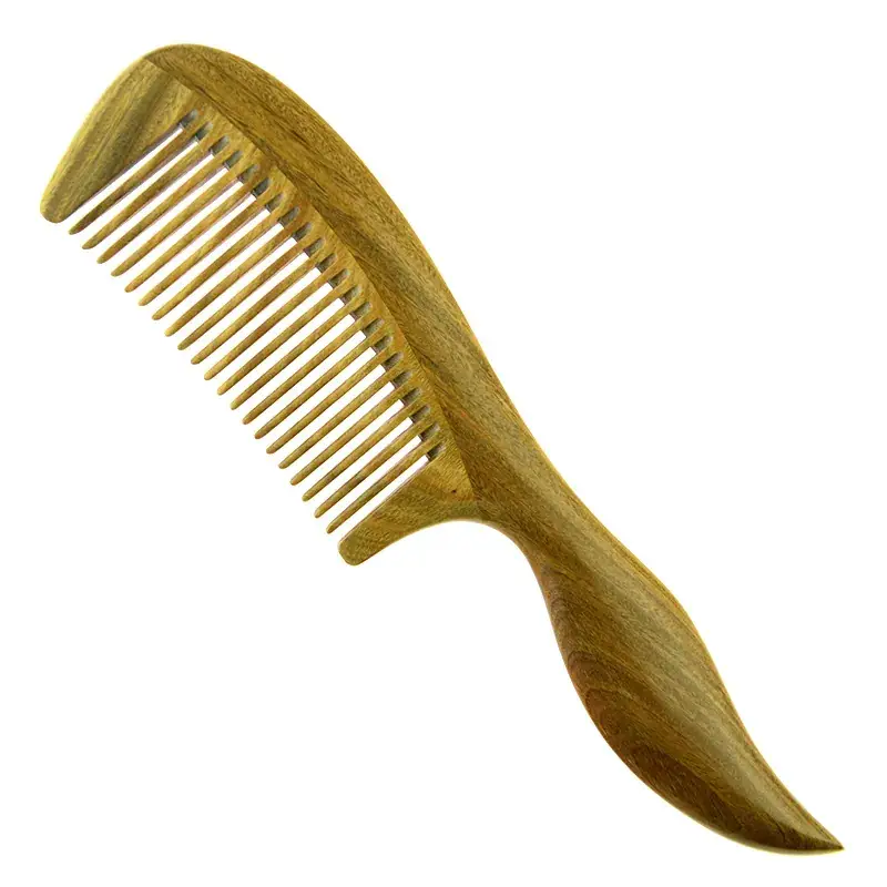 New Green Sandalwood Thick Handle Scalp Comb - Image 5