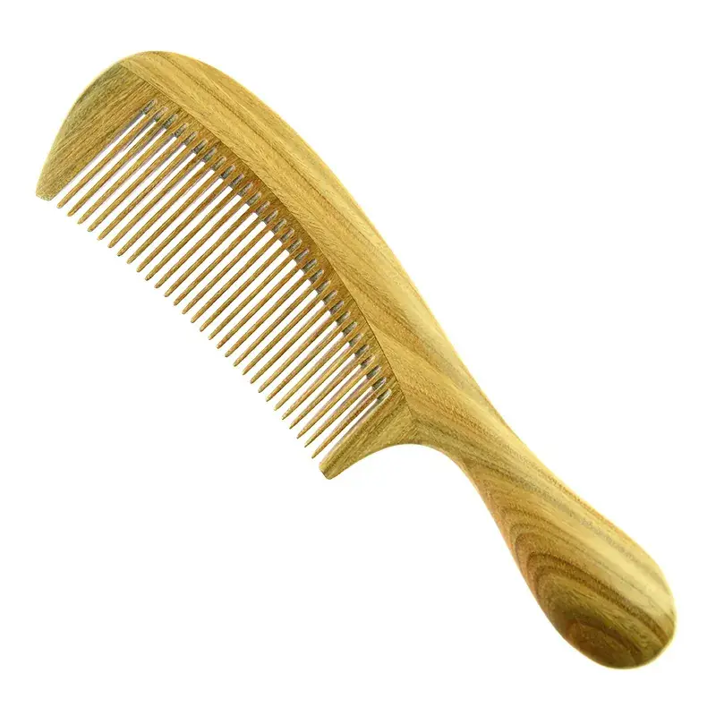 New Green Sandalwood Thick Handle Scalp Comb - Image 6