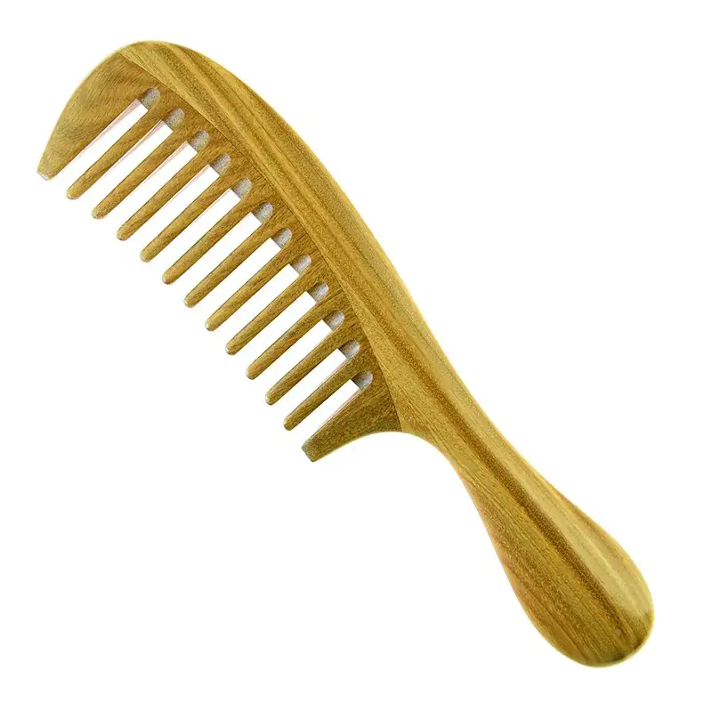 New Green Sandalwood Thick Handle Scalp Comb - Image 7
