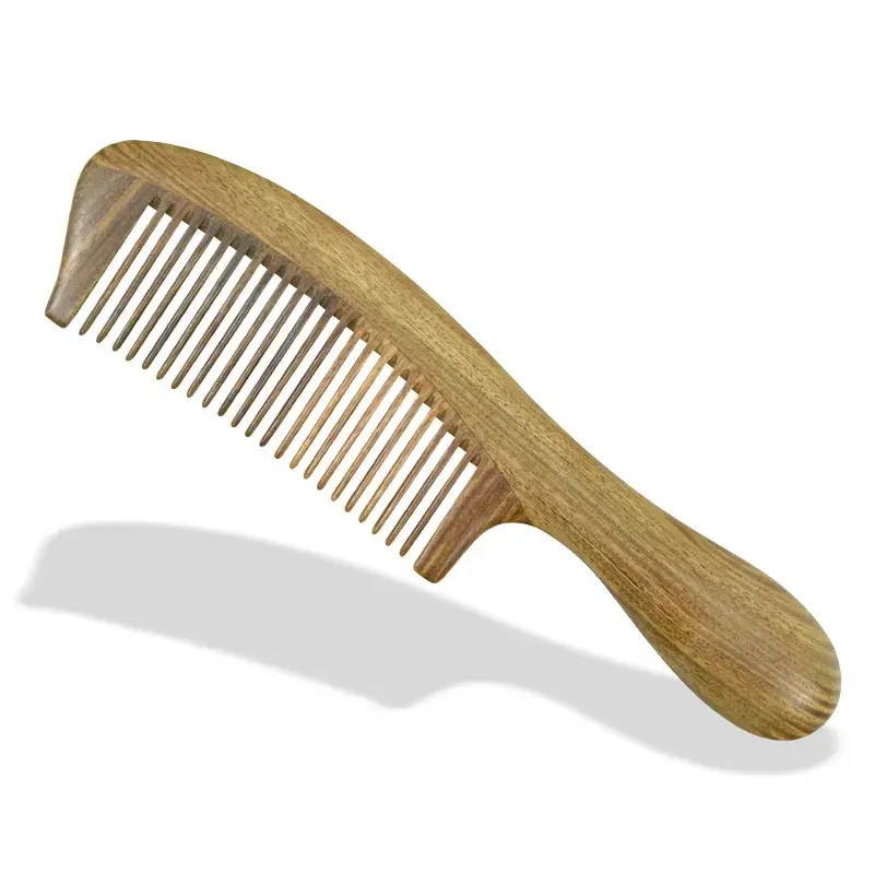 New Green Sandalwood Thick Handle Scalp Comb - Image 8