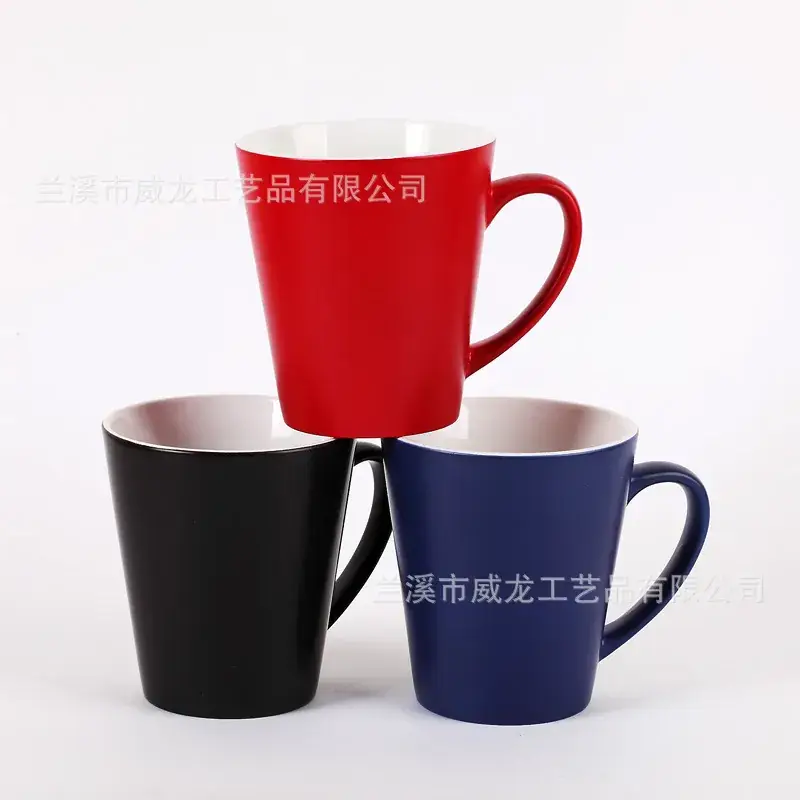 Heat Transfer Frosted Ceramic Cup with Anime Design