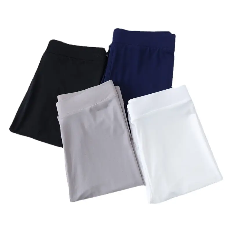 Women's Thin Ice Silk Leggings Black White Blue