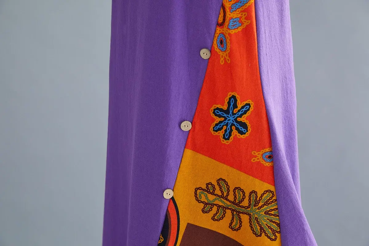 Green 7-Point Sleeve Summer Dress with Printed Scarf — feature 39