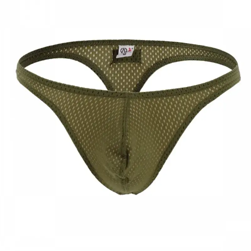 Men's White Mesh Low Rise Thong Underwear - Image 5