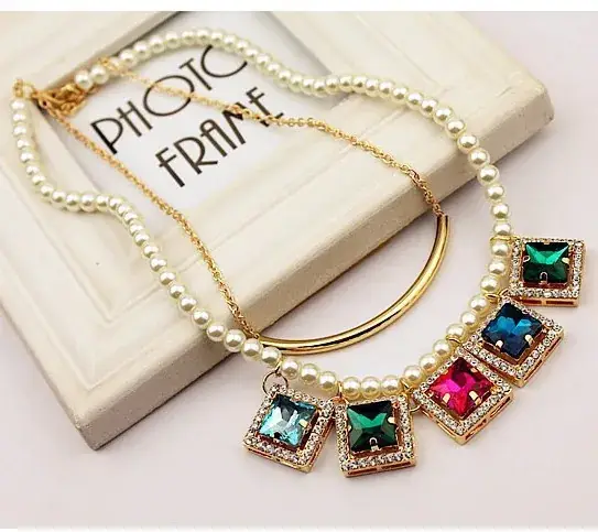 Exquisite Diamond Necklace for Women Wedding Collarbone Style — feature 1