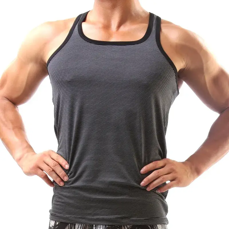 Men's Cotton Sleeveless Fitness Vest Black