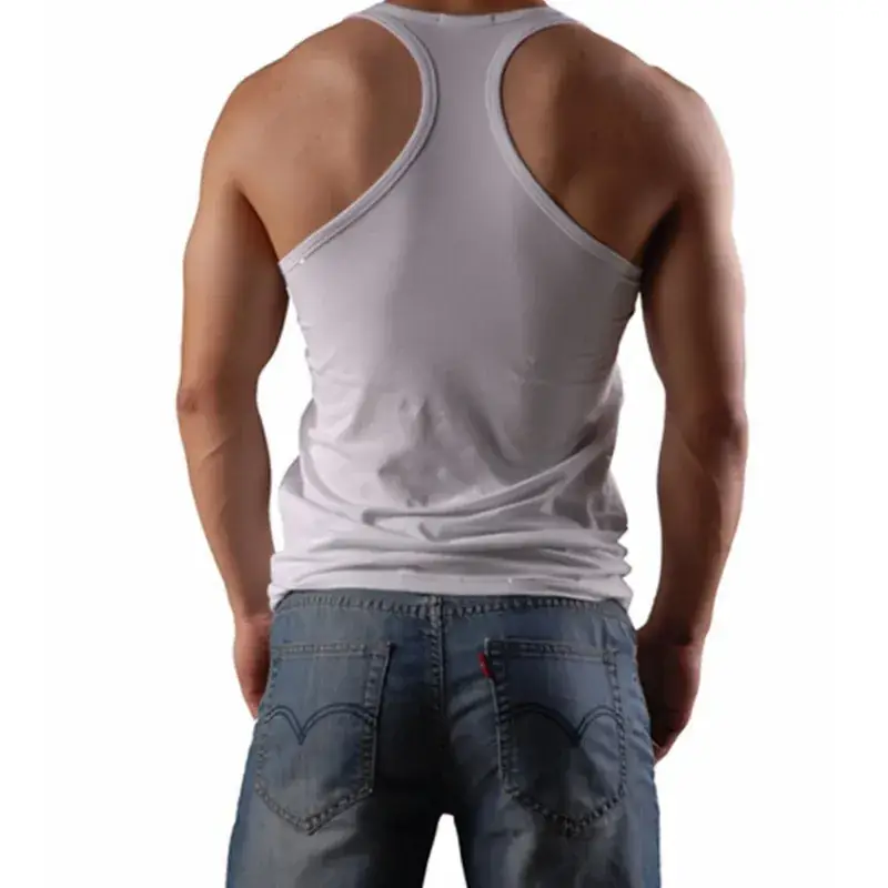 Men's Cotton Sleeveless Fitness Vest Black