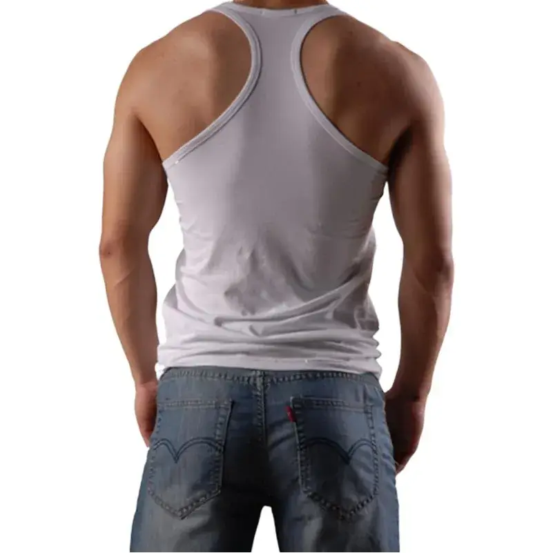 Men's Cotton Sleeveless Fitness Vest Black