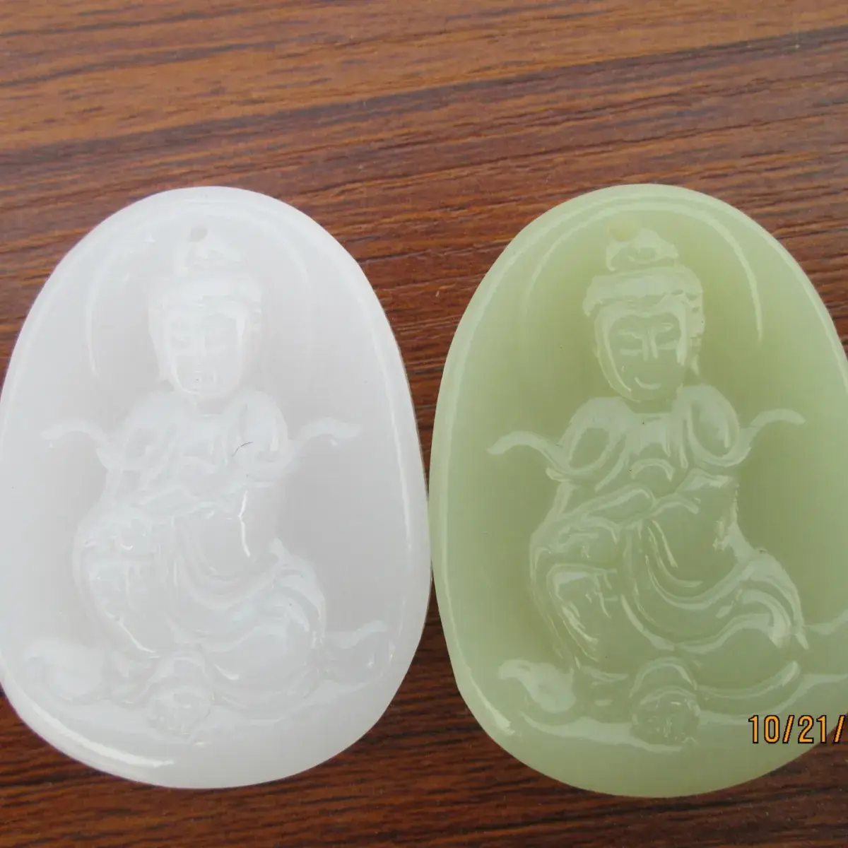 Natural Green Guanyin Jade Pendant for Men Women