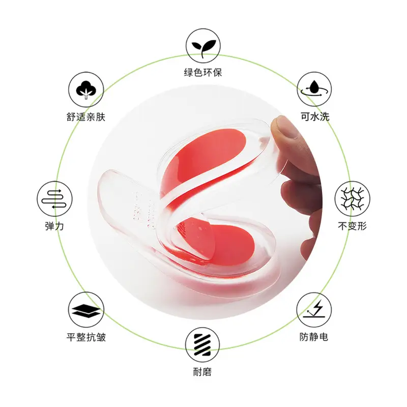 Heel Pad Silicone Heel Pad Transparent Sports Shock Absorbing Inner Height Height Insole U-Shaped Heel Pad PU Half Size Heel Pad - Image 25