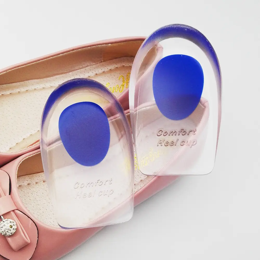 Heel Pad Silicone Heel Pad Transparent Sports Shock Absorbing Inner Height Height Insole U-Shaped Heel Pad PU Half Size Heel Pad - Image 2