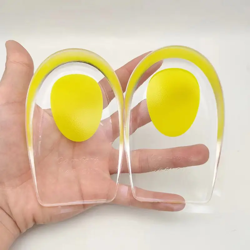 Heel Pad Silicone Heel Pad Transparent Sports Shock Absorbing Inner Height Height Insole U-Shaped Heel Pad PU Half Size Heel Pad - Image 3