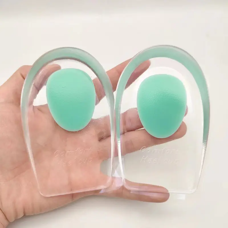 Heel Pad Silicone Heel Pad Transparent Sports Shock Absorbing Inner Height Height Insole U-Shaped Heel Pad PU Half Size Heel Pad - Image 4