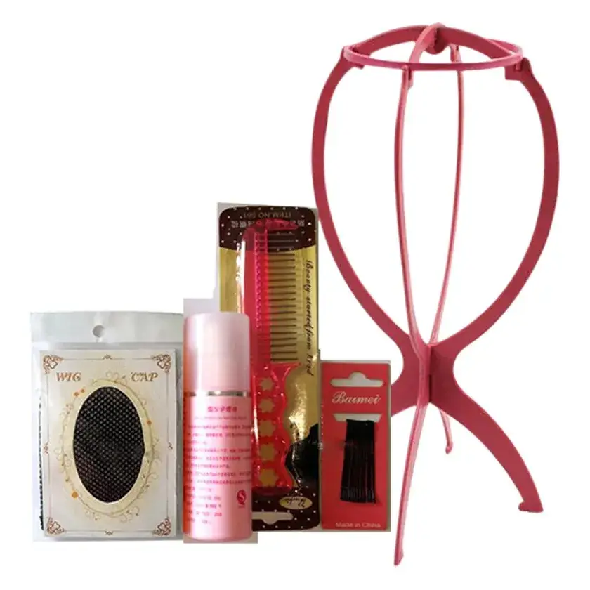 Wig Care Set: Hair Ties, Shampoo, Brush & Cream