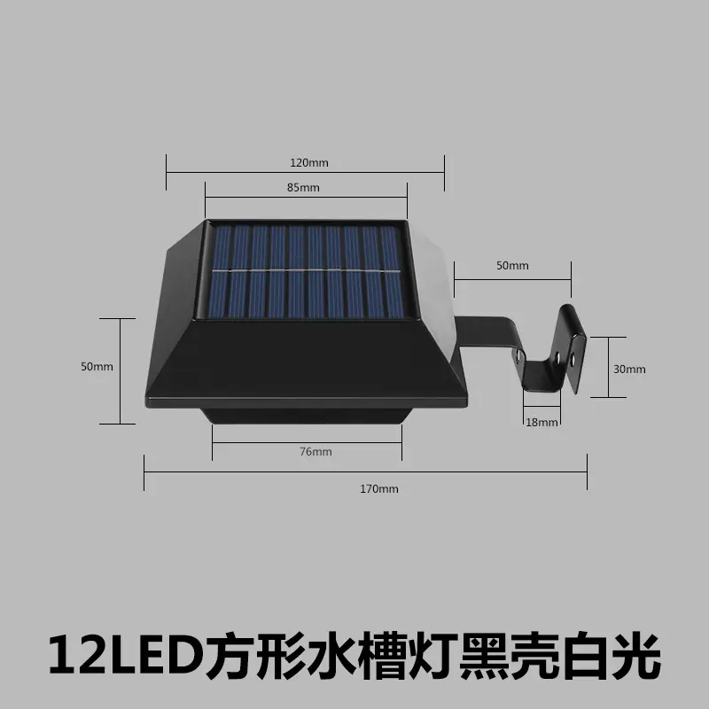 3LED Solar Fence Light White Bulb Waterproof Garden Light - Image 7