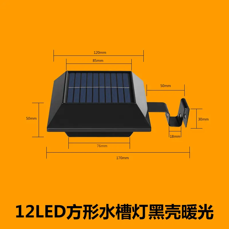 3LED Solar Fence Light White Bulb Waterproof Garden Light - Image 8