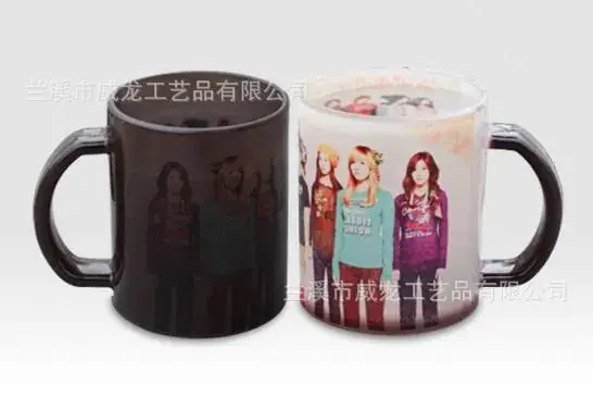 Glass Color Changing Mug Matte Finish Thermal Transfer