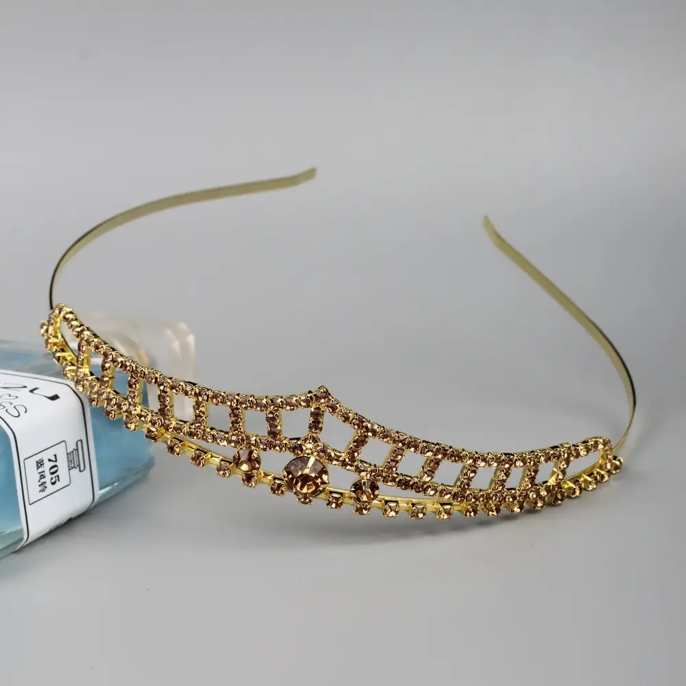 Gold Rhinestone Bridal Headband 13cm — feature 12
