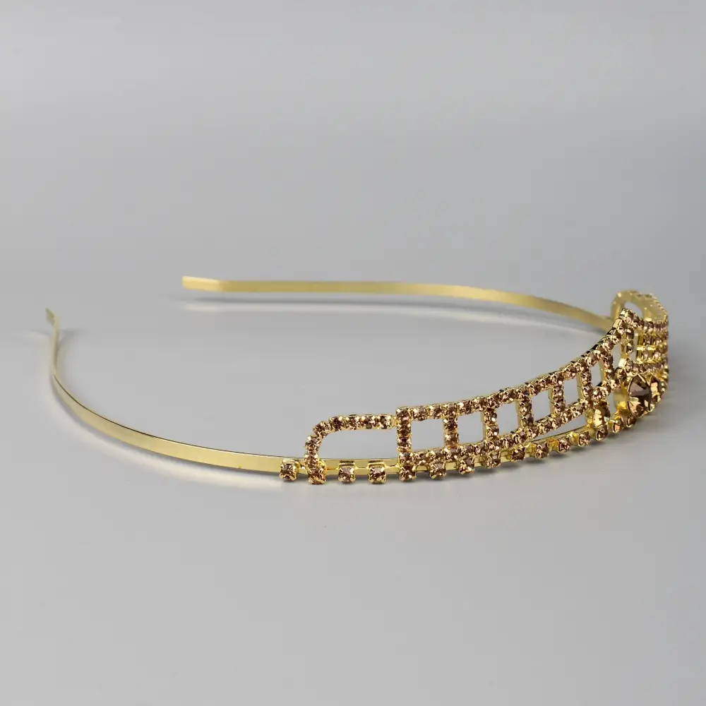 Gold Rhinestone Bridal Headband 13cm — feature 14