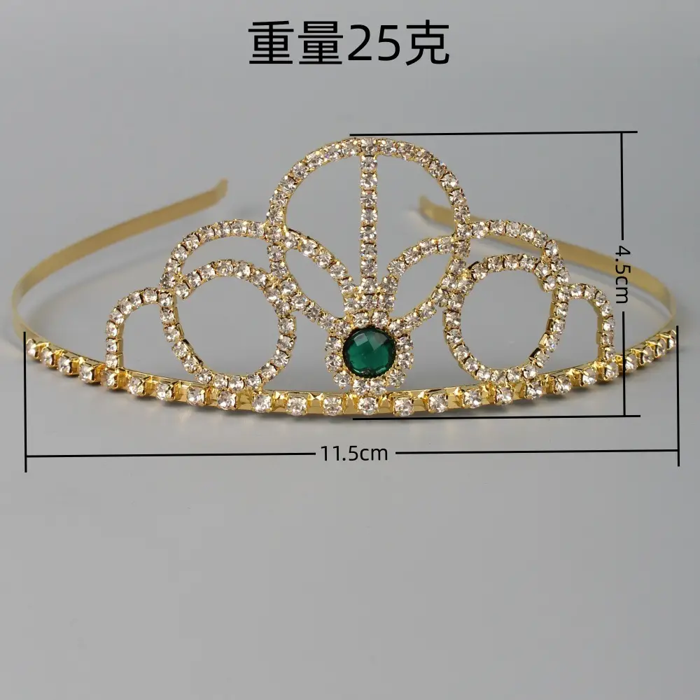 Gold Rhinestone Bridal Headband 13cm