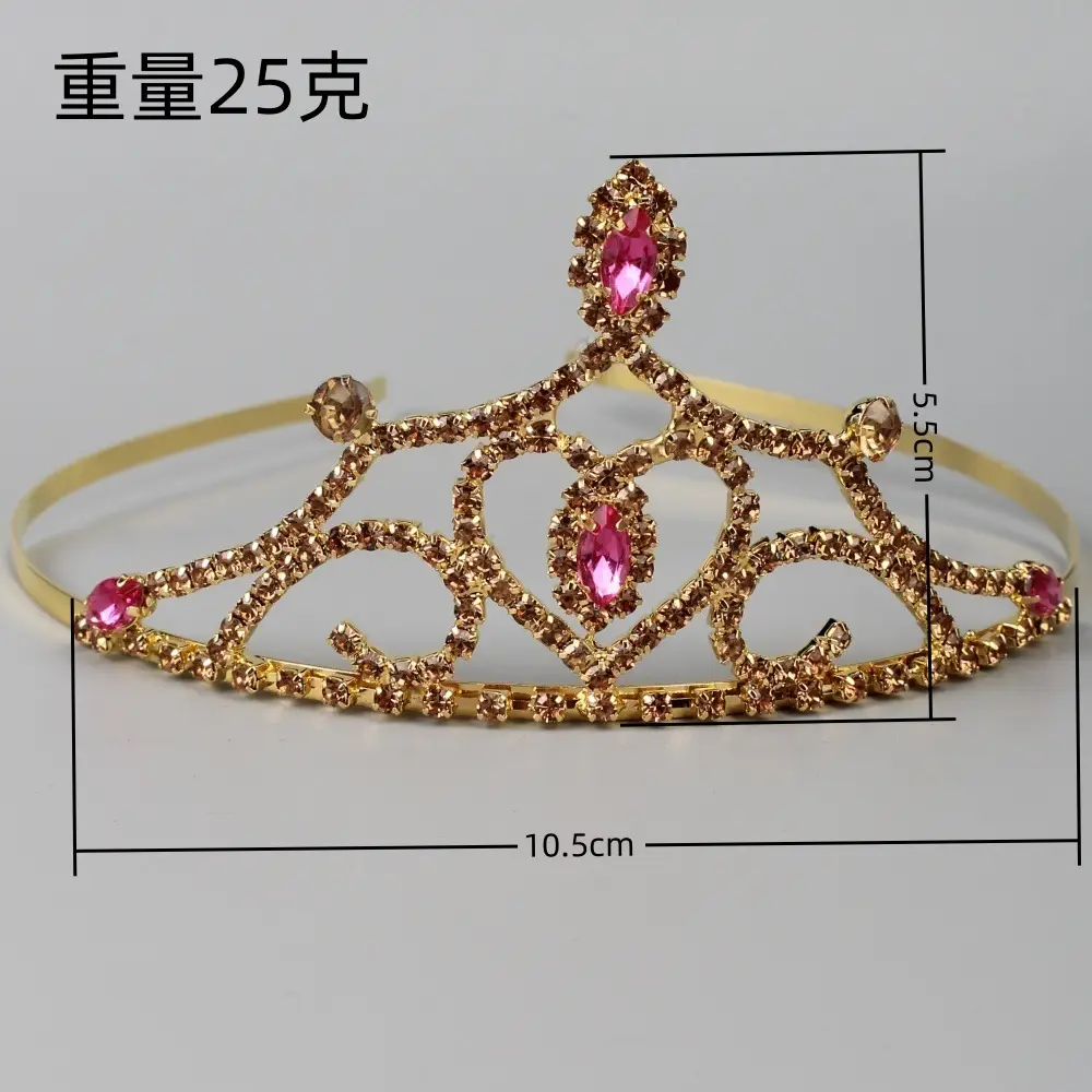 Gold Rhinestone Bridal Headband 13cm