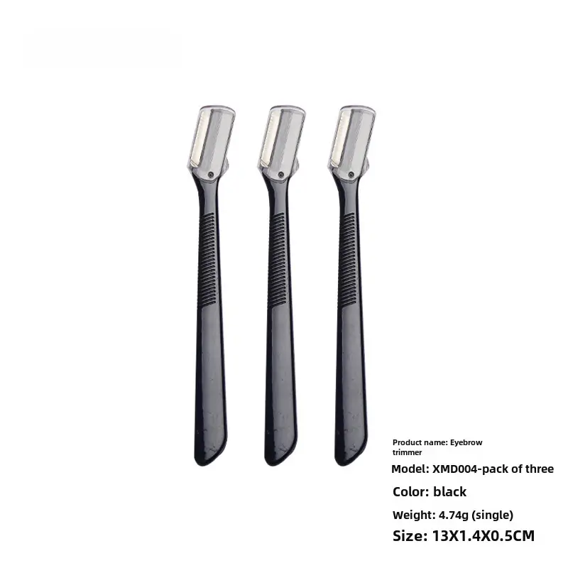 Black Straight Eyebrow Razor Set Three Bags - Image 2