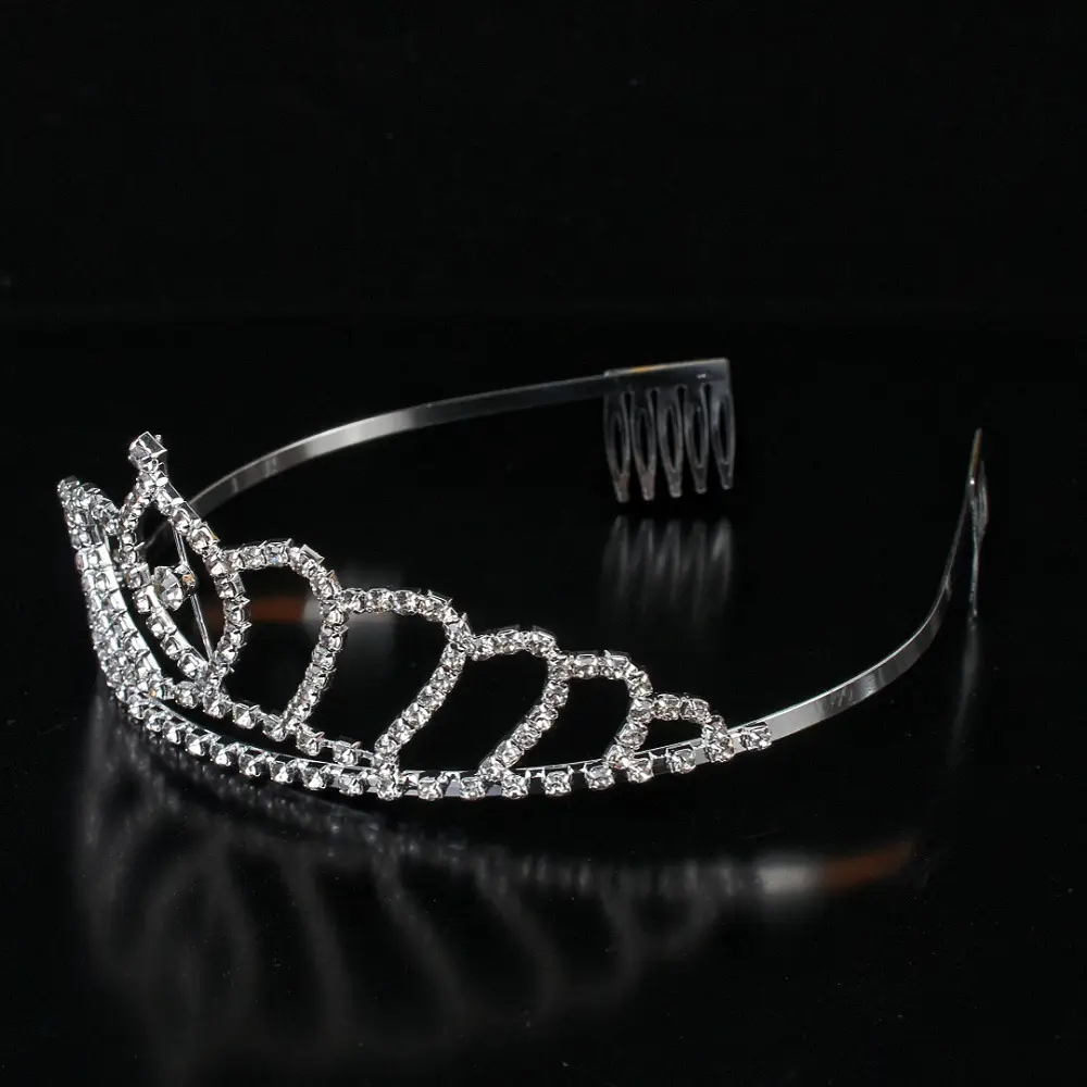 Silver Rhinestone Bridal Headband with Comb