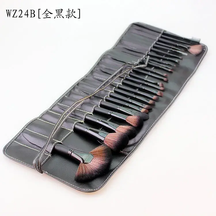 Wooden Handle 24-Piece Makeup Brush Set - Image 3