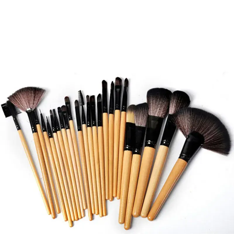 Wooden Handle 24-Piece Makeup Brush Set - Image 4