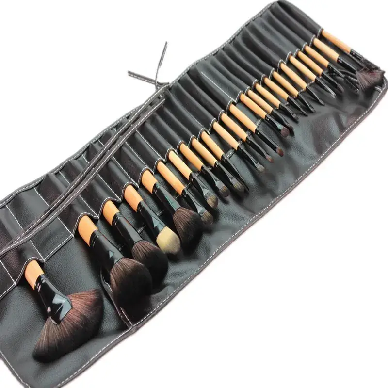Wooden Handle 24-Piece Makeup Brush Set - Image 2