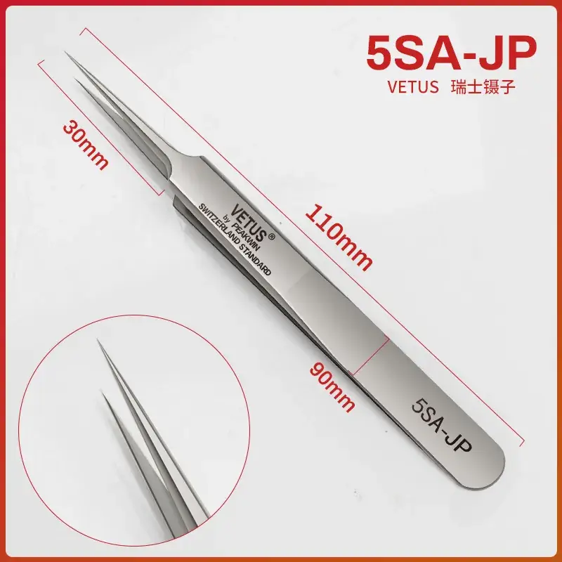 SS-SA Stainless Steel Pointed Elbow Tweezers 137mm