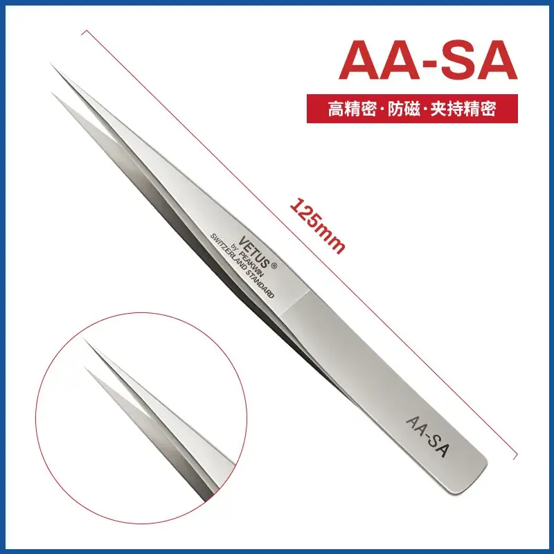 SS-SA Stainless Steel Pointed Elbow Tweezers 137mm