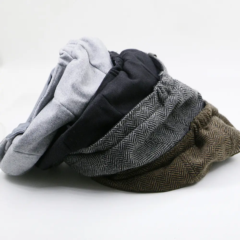Autumn and winter warm woolen octagonal cap plus size newsboy cap beret big head circumference cap outdoor men's and women's painter's cap - Image 46
