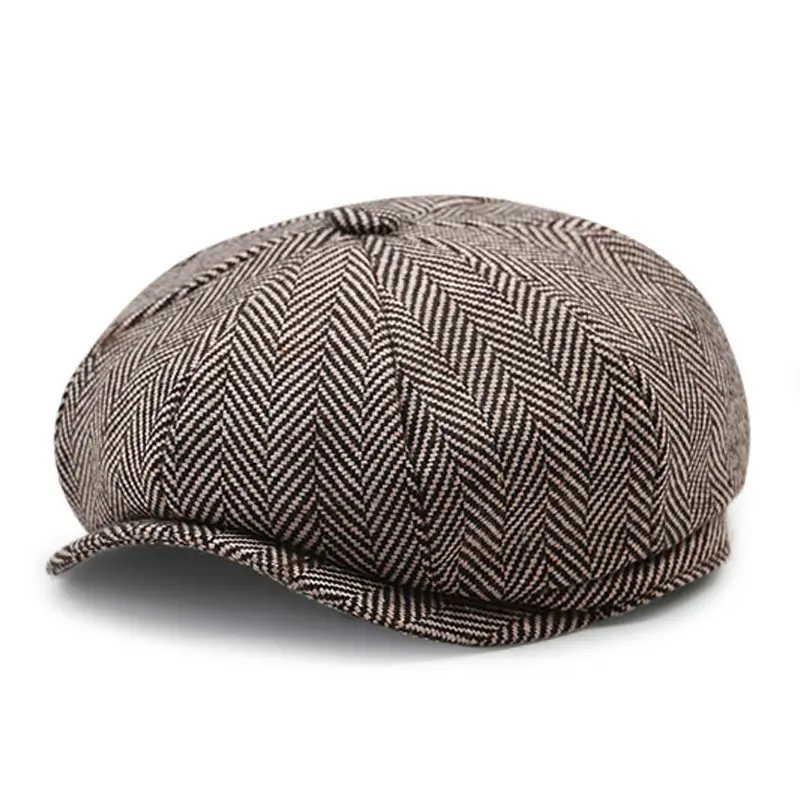 Coffee Khakis Large Herringbone Pattern