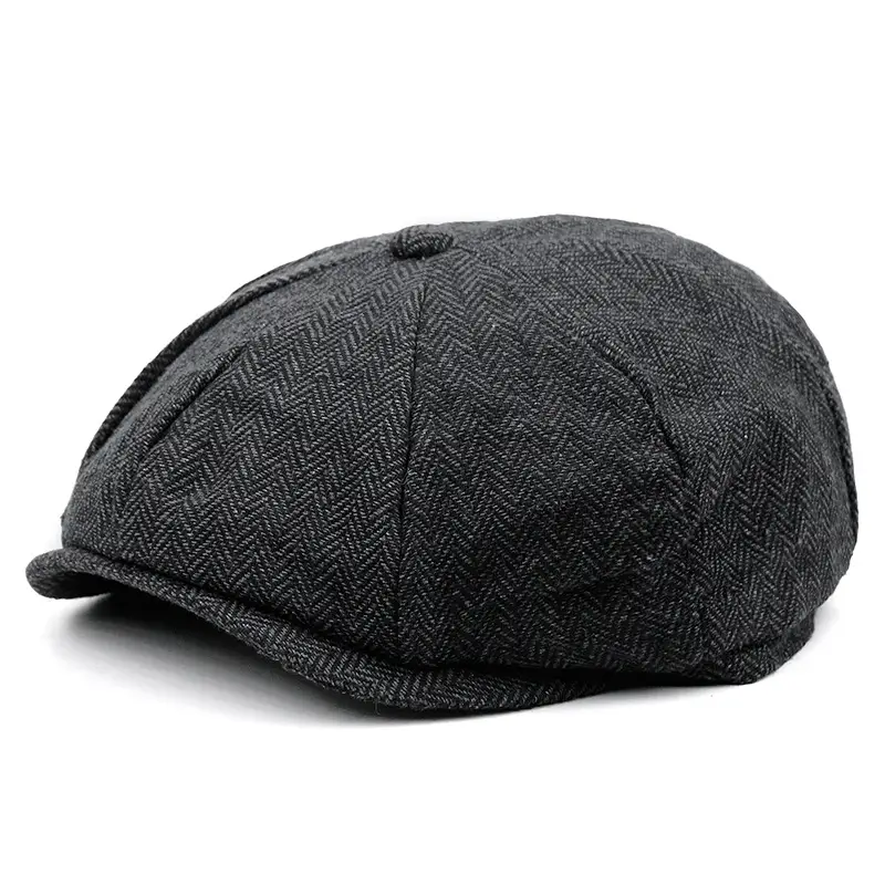 Black dark gray small herringbone pattern