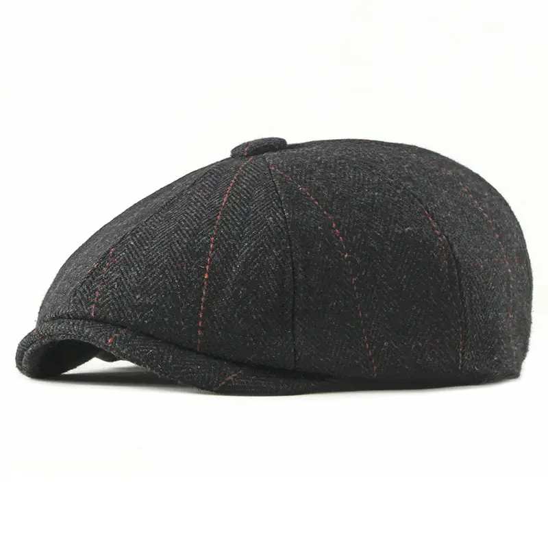 New Octagonal Cap-Black