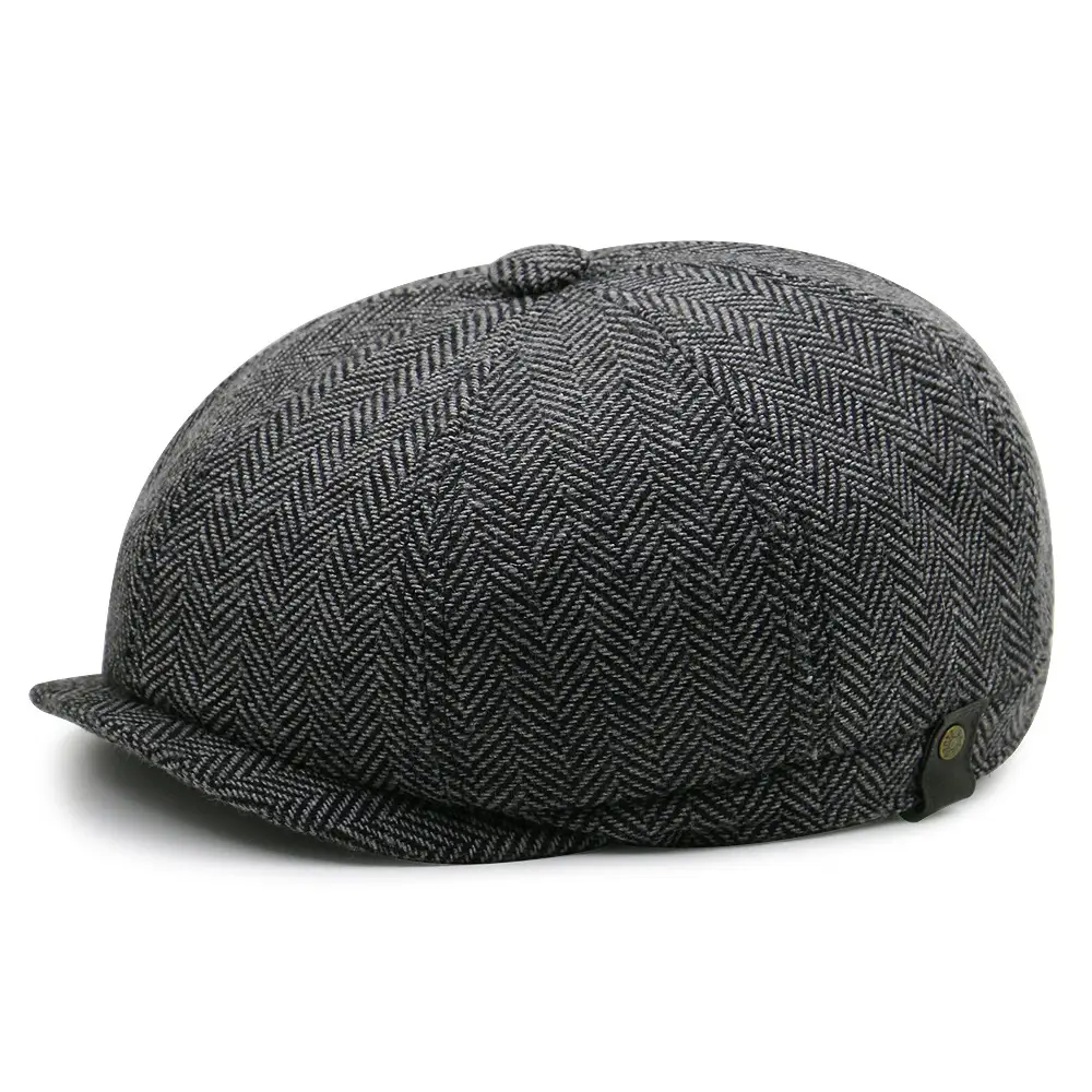 Black gray herringbone side stamp