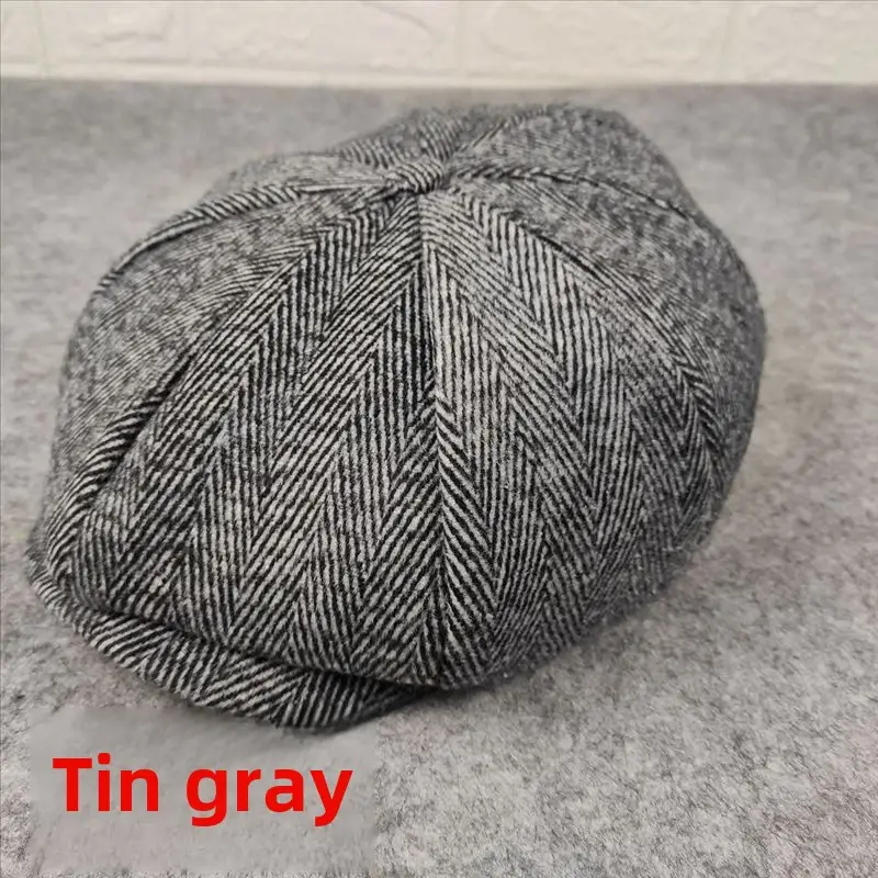 Autumn and winter warm woolen octagonal cap plus size newsboy cap beret big head circumference cap outdoor men's and women's painter's cap - Image 41