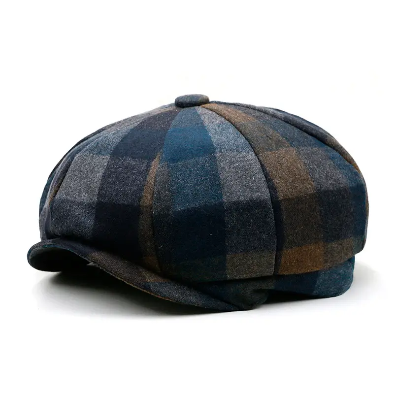 Autumn and winter warm woolen octagonal cap plus size newsboy cap beret big head circumference cap outdoor men's and women's painter's cap - Image 42