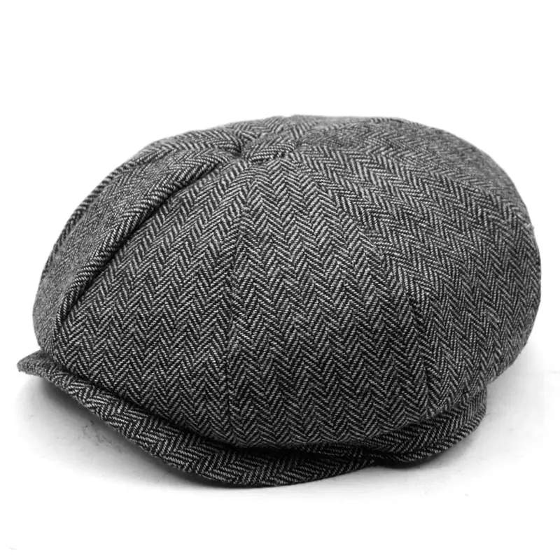 Autumn and winter warm woolen octagonal cap plus size newsboy cap beret big head circumference cap outdoor men's and women's painter's cap - Image 17