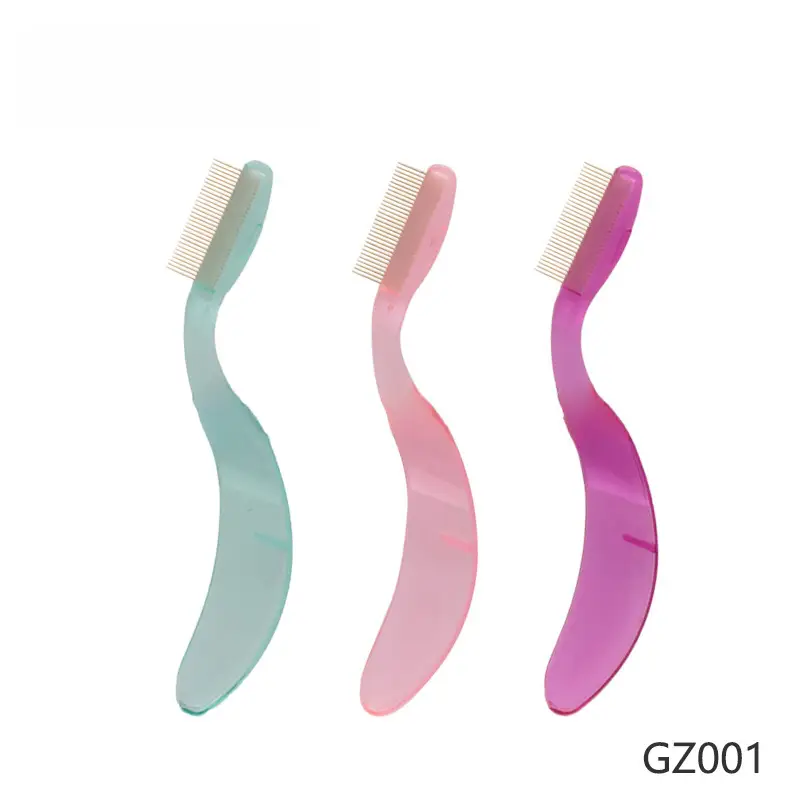 Foldable Eyebrow Comb Curved Plastic Handle Multi Color - Image 5