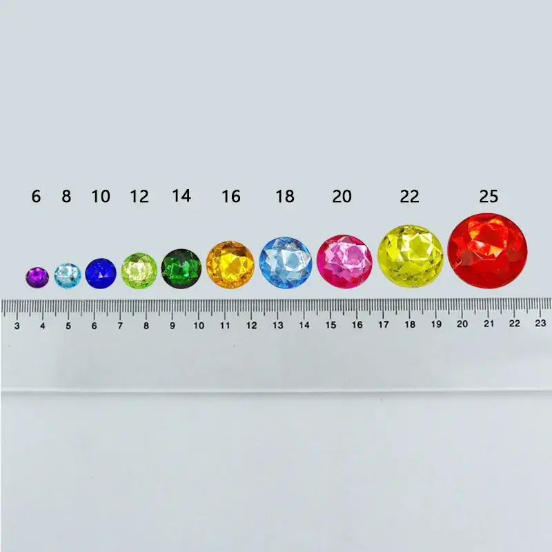 Acrylic Hot Diamond Rhinestones Pink Round Bottom - Image 16