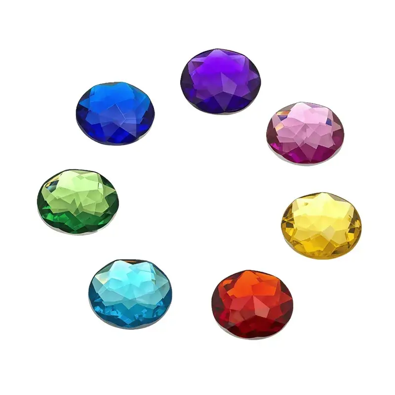 Acrylic Hot Diamond Rhinestones Pink Round Bottom - Image 19