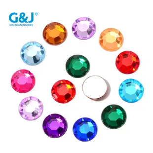 Acrylic Hot Diamond Rhinestones Pink Round Bottom — feature 3
