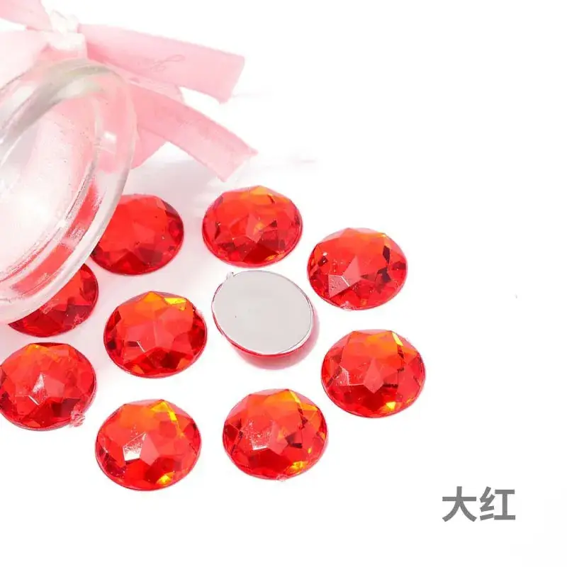 Acrylic Hot Diamond Rhinestones Pink Round Bottom - Image 3
