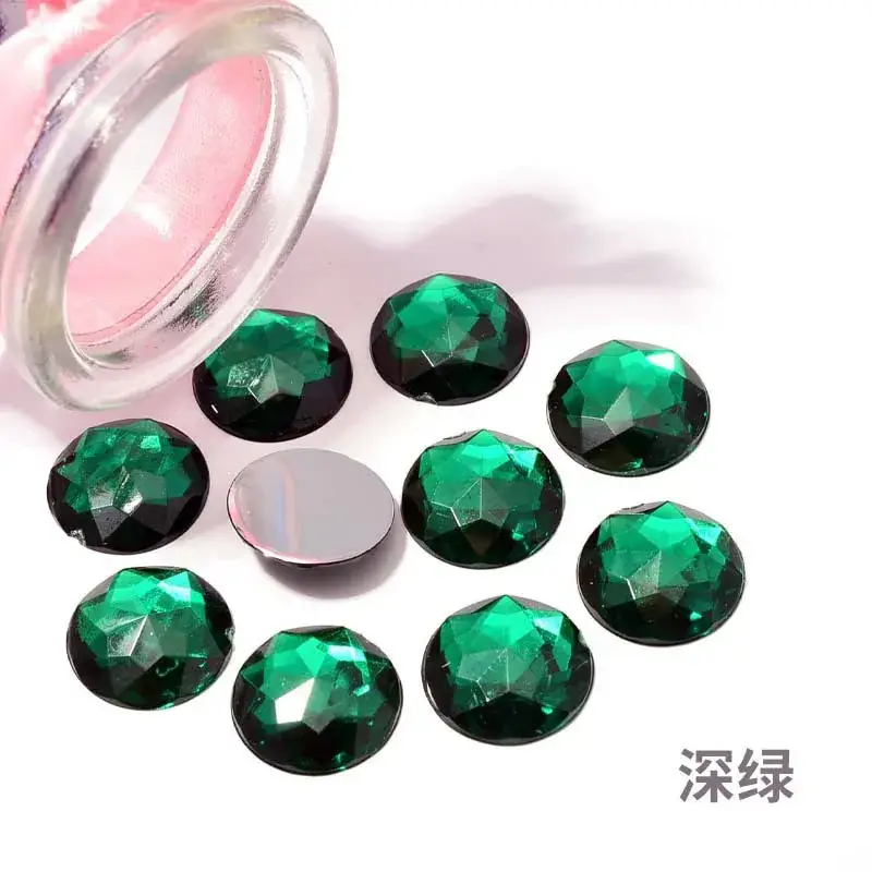Acrylic Hot Diamond Rhinestones Pink Round Bottom - Image 4