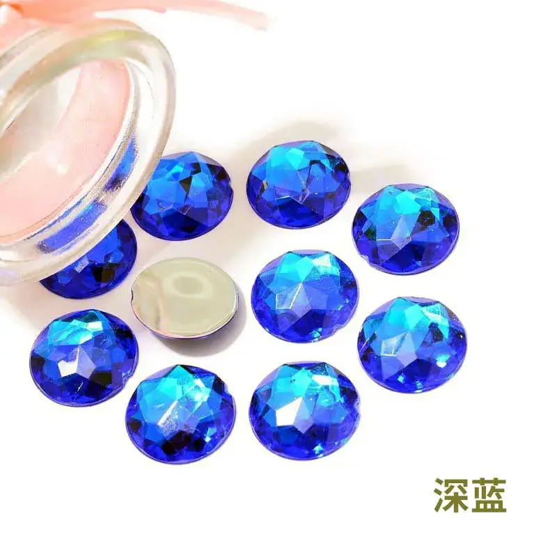 Acrylic Hot Diamond Rhinestones Pink Round Bottom - Image 5