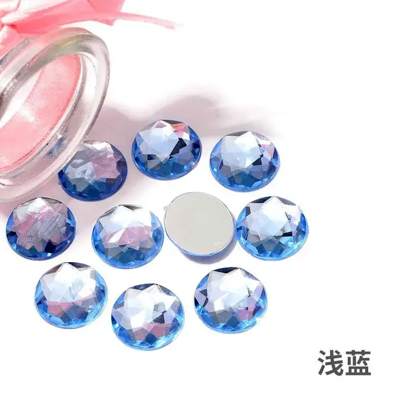 Acrylic Hot Diamond Rhinestones Pink Round Bottom - Image 7